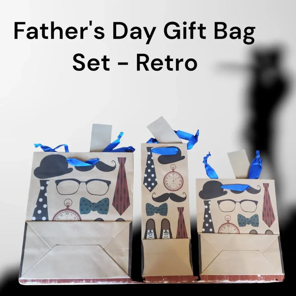 Retro Gift Bags -- Father's Day - Dad's Birthday - Boy Baby Shower - Nos…